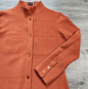 RONEN CHEN Orange Fleece Button Down Jacket Medium